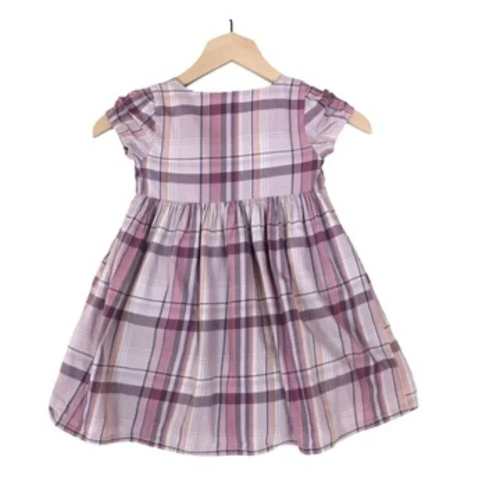 OshKosh Plaid Dress 4T Pink Cottagecore Soft Girl Prairie Vintage Inspired